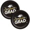 Black Congrats Grad 8 1/2" Round Disposable Dinner Plates 8 Count
